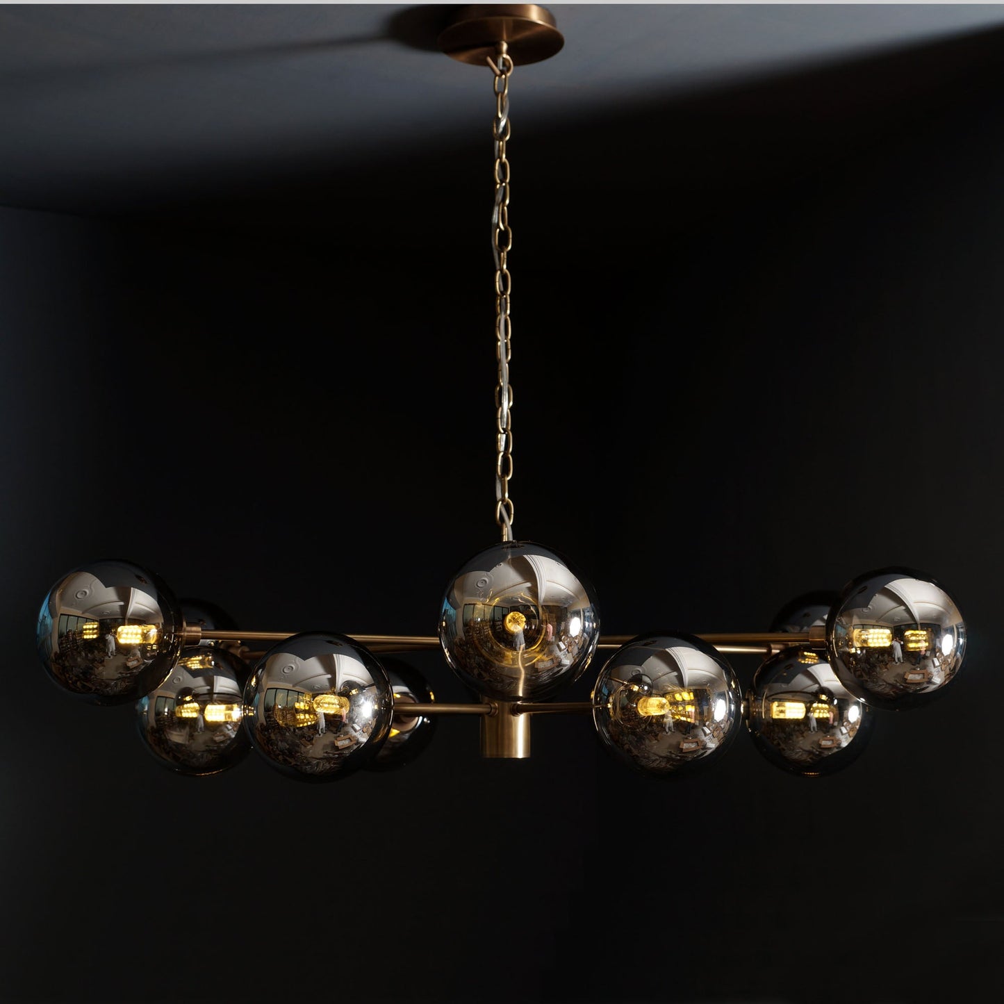 Karrington 12 Light Modern Sputnik Brass Chandelier