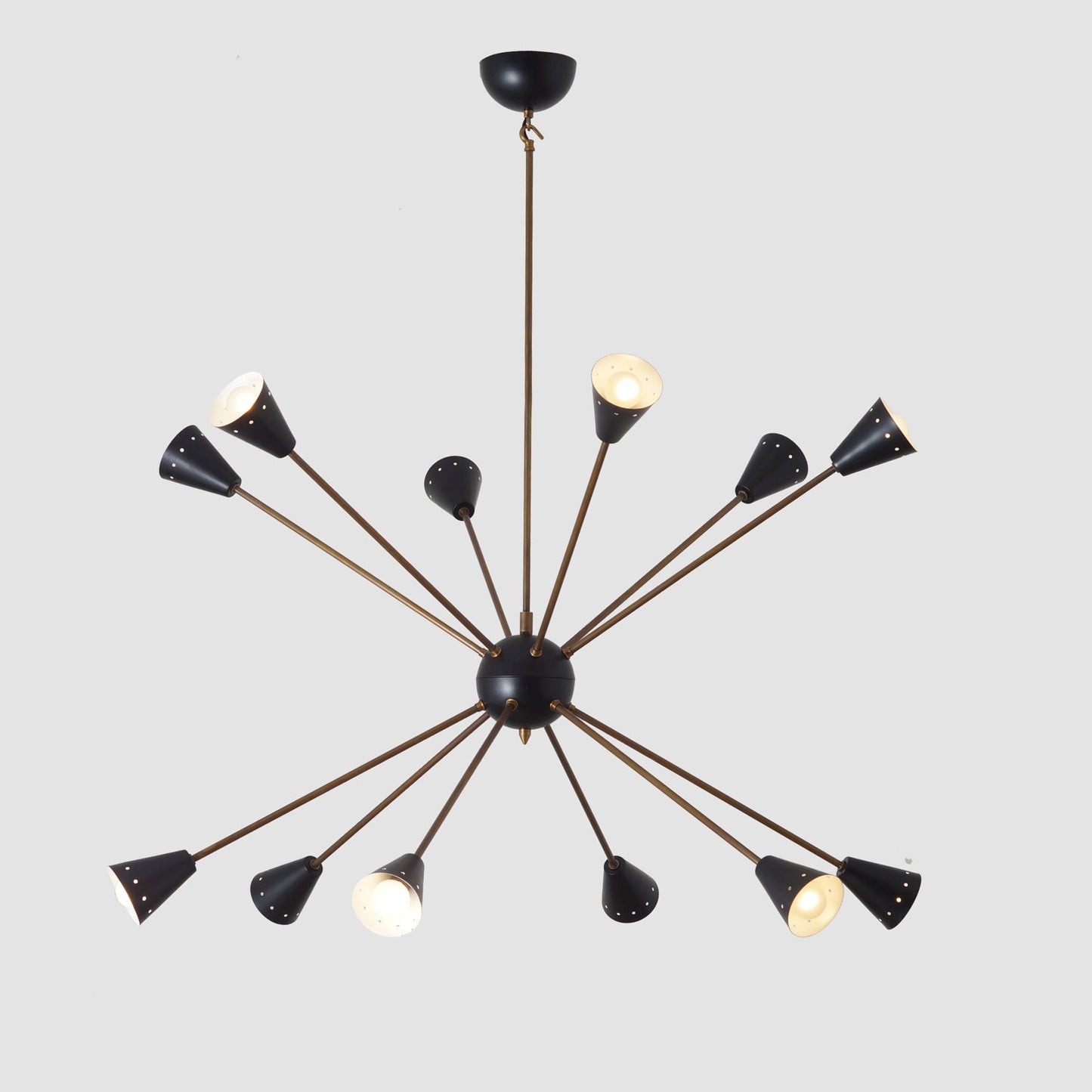 Large Italian Sputnik Chandelier in the Style of Stilnovo 42"D