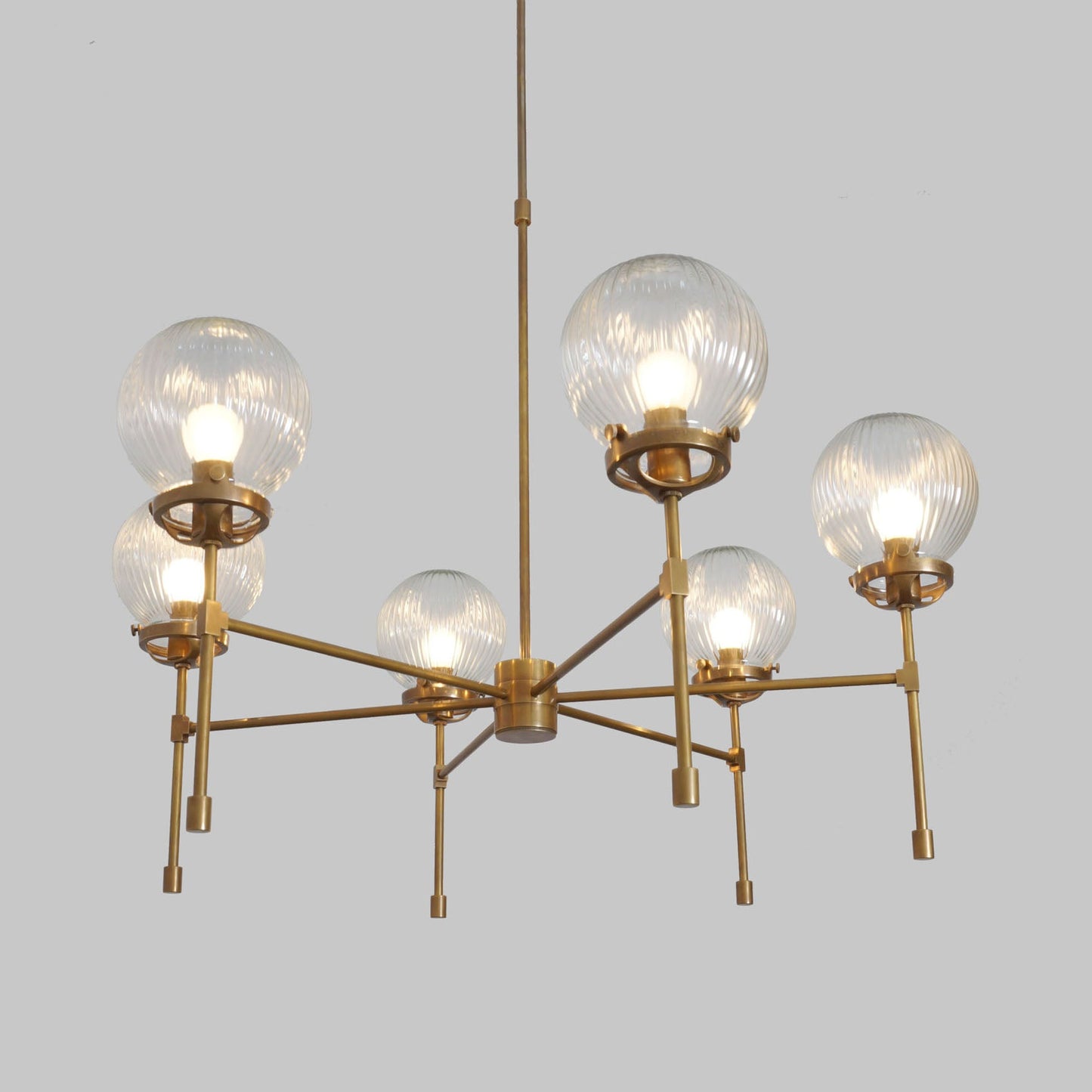 Heritage Brass 6 Ribbed Globes Osborne Chandelier Light Fixture