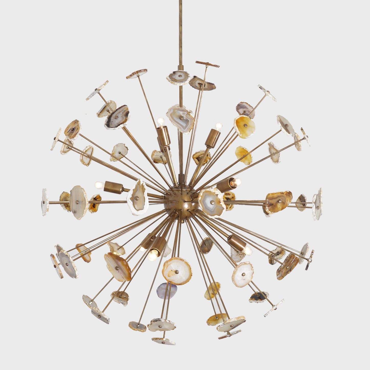 Large Agate Sliced Orb Chandelier