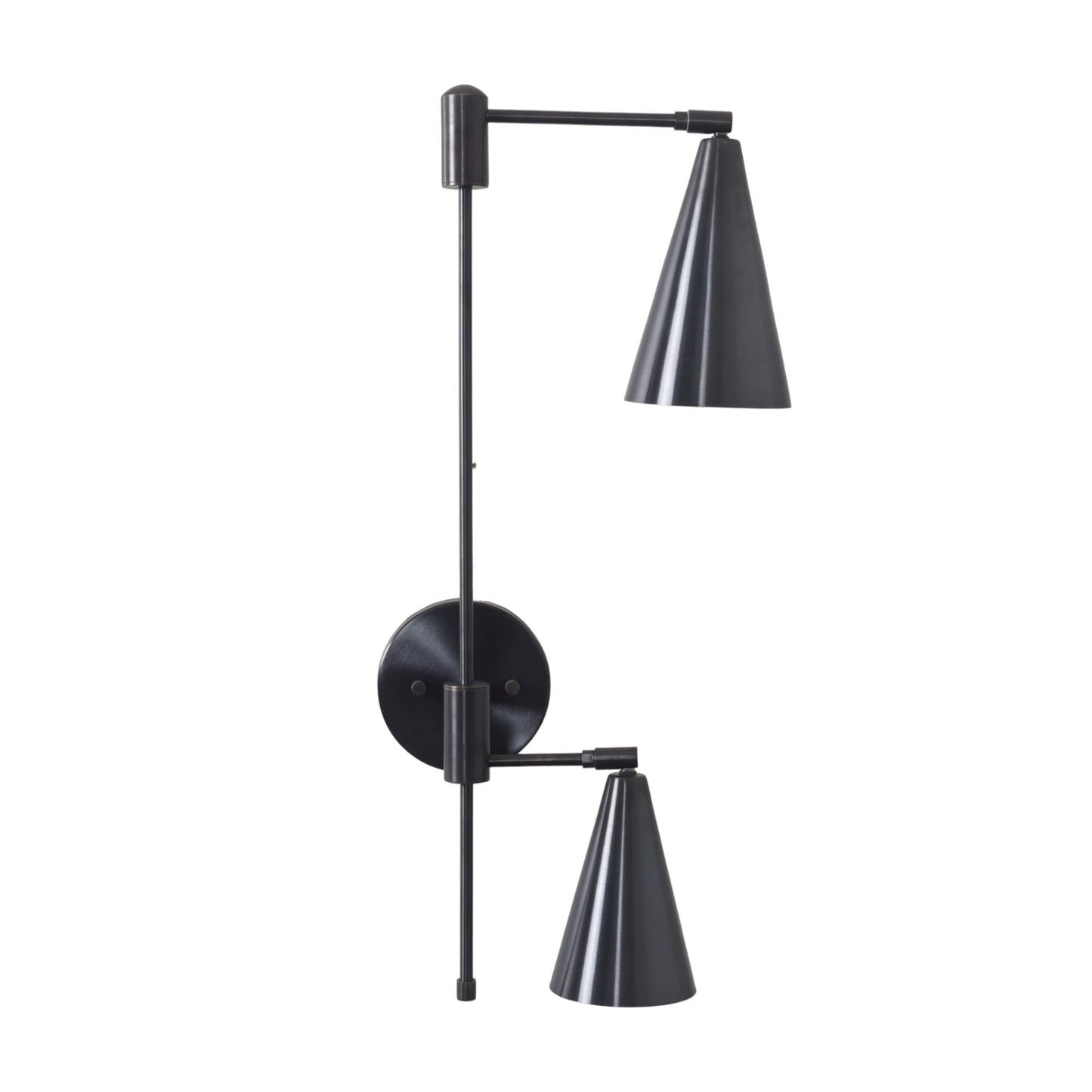 Double Shade Brass Articulated Arm Wall Lamp