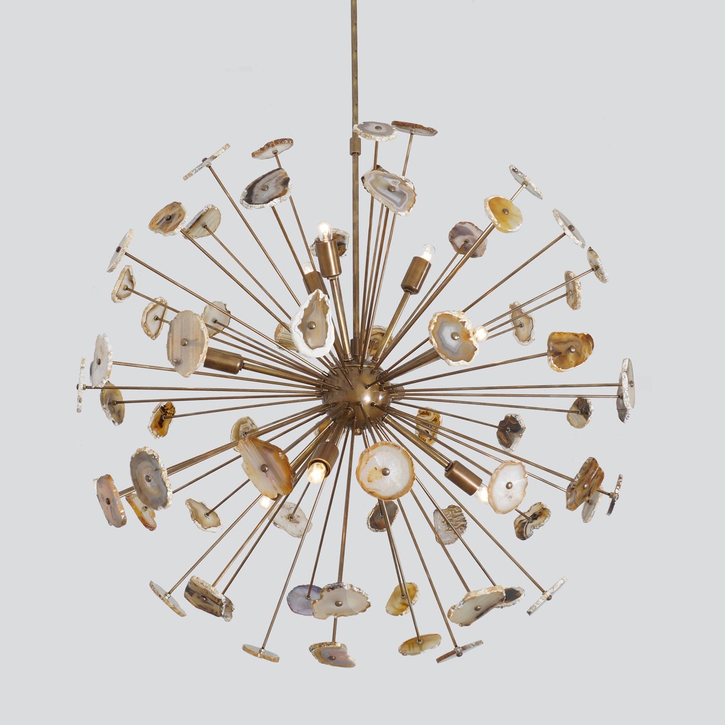 Large Agate Sliced Orb Chandelier