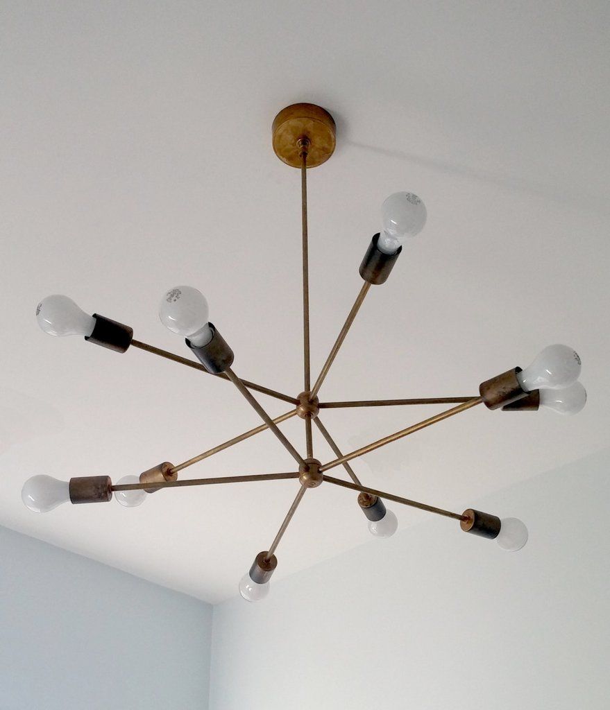 10 Light Modern Brass Sputnik Chandelier