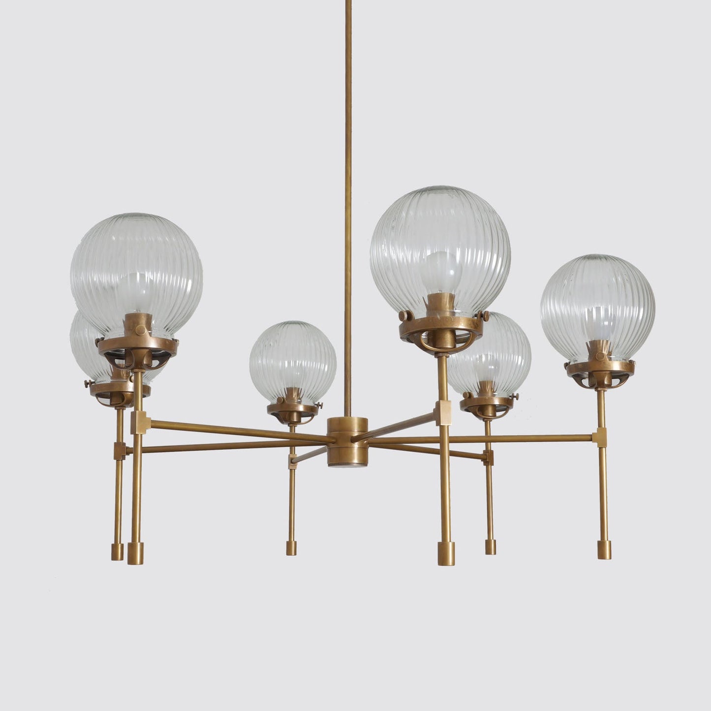 Heritage Brass 6 Ribbed Globes Osborne Chandelier Light Fixture