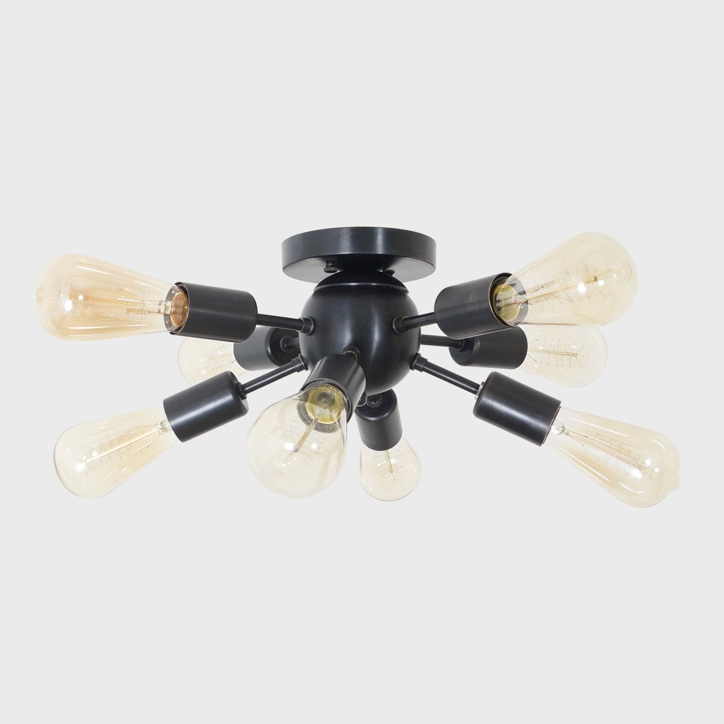 8 Light Modern Brass Sputnik Flush Mount Chandelier Light Fixture.