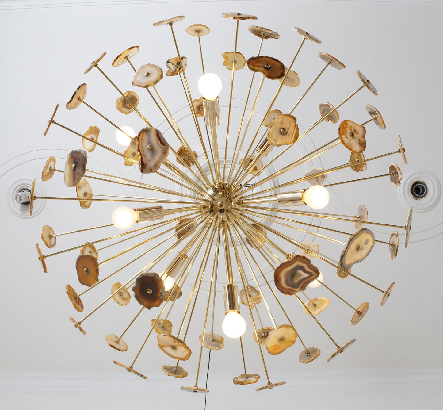 Large Agate Sliced Orb Chandelier