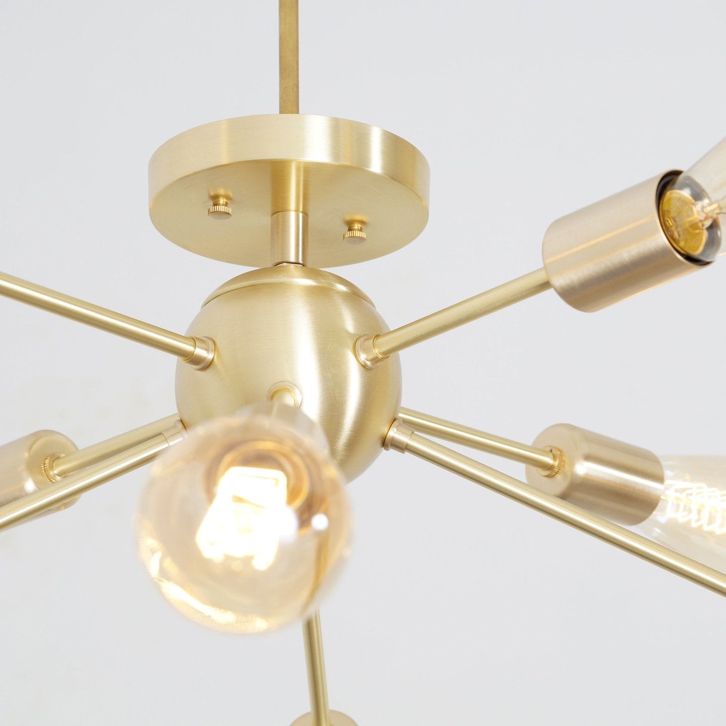 Modern Brass 8 Arm Light Sputnik Flush Mount Chandelier Light Fixture.