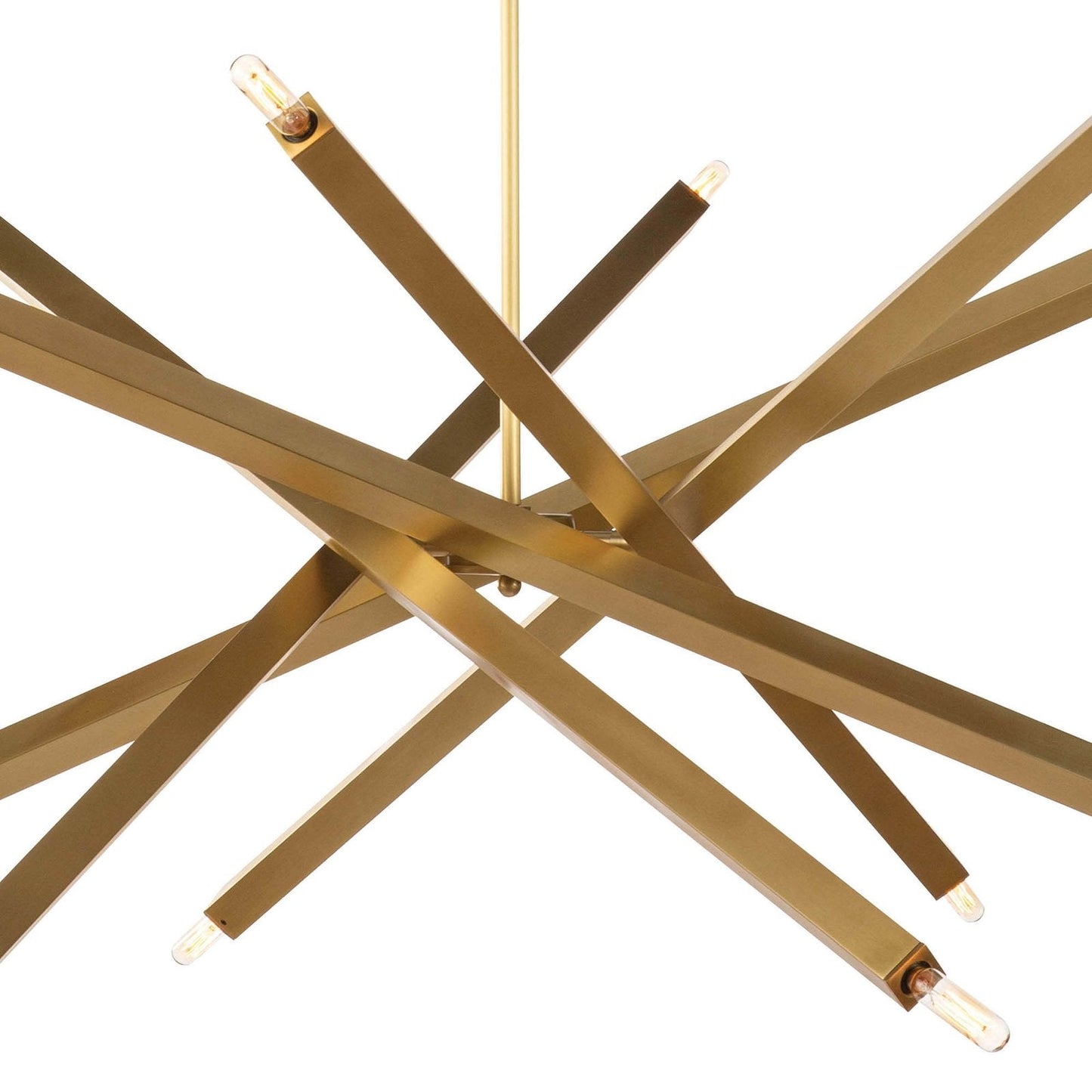 Spiral Modern Brass 12 Light Chandelier Fixture - Brushed Brass