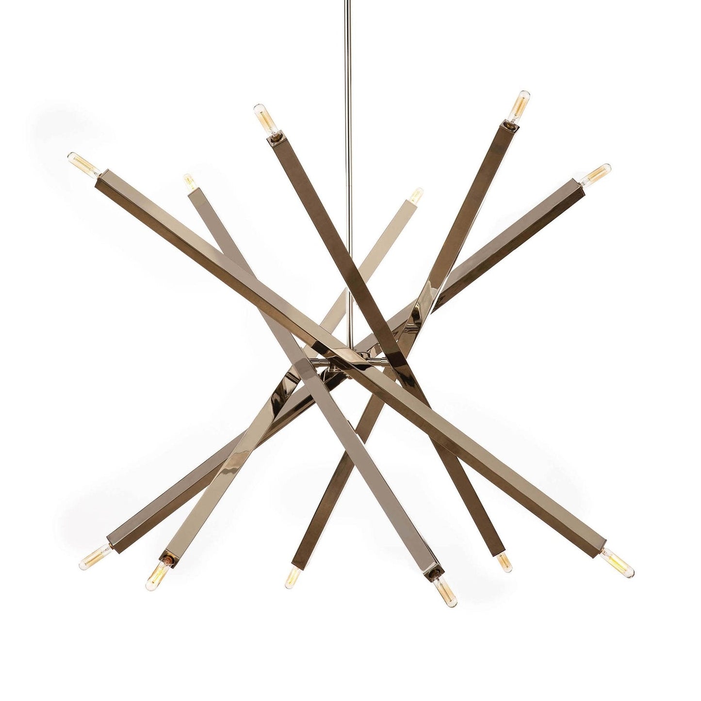 Spiral Modern Brass 12 Light Chandelier Fixture