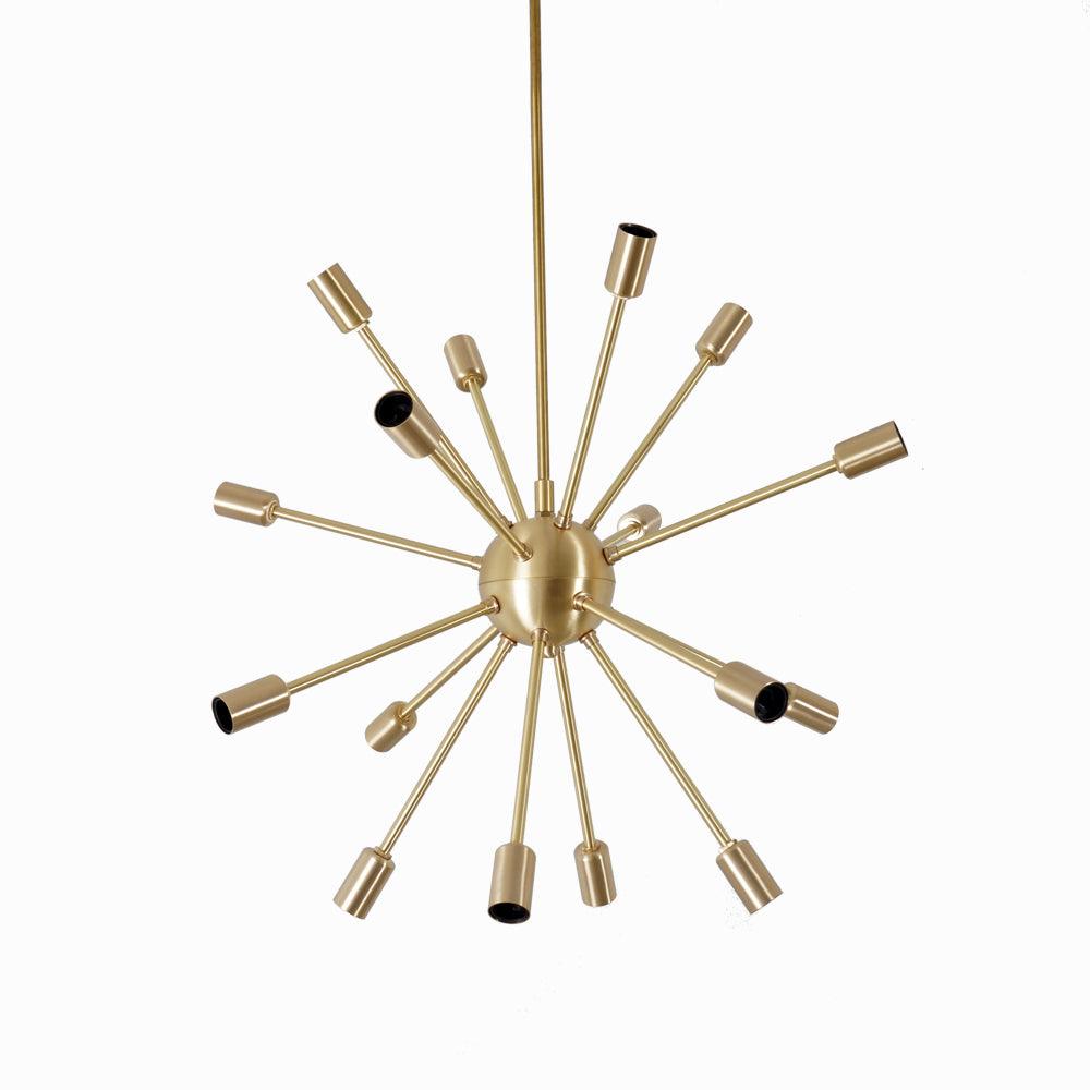 Modern Brass 16 Arms Round Sputnik Chandelier