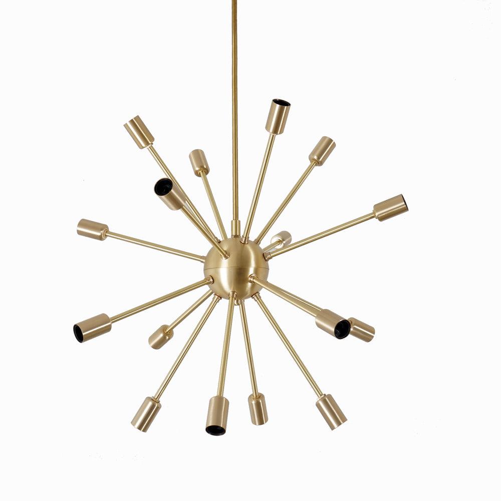Modern Brass 16 Arms Round Sputnik Chandelier