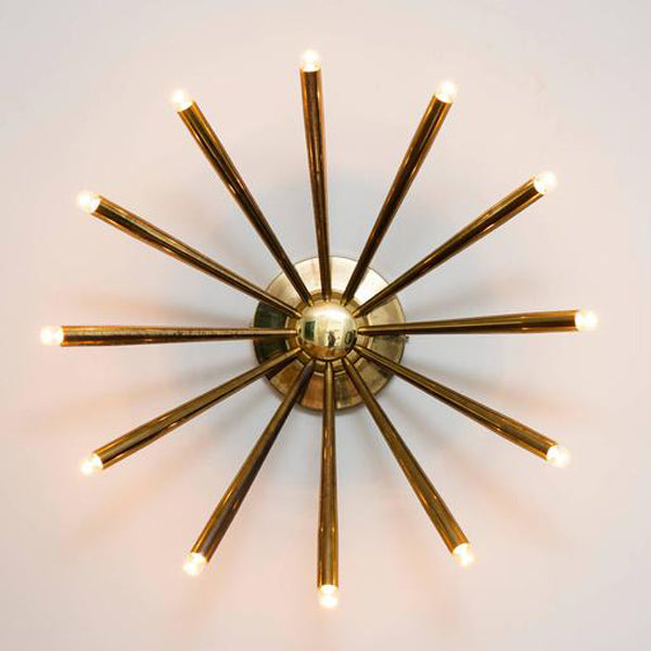 Stilnovo Style Classic 12 Arm Light Sputnik Wall/Flush Mount Fixture