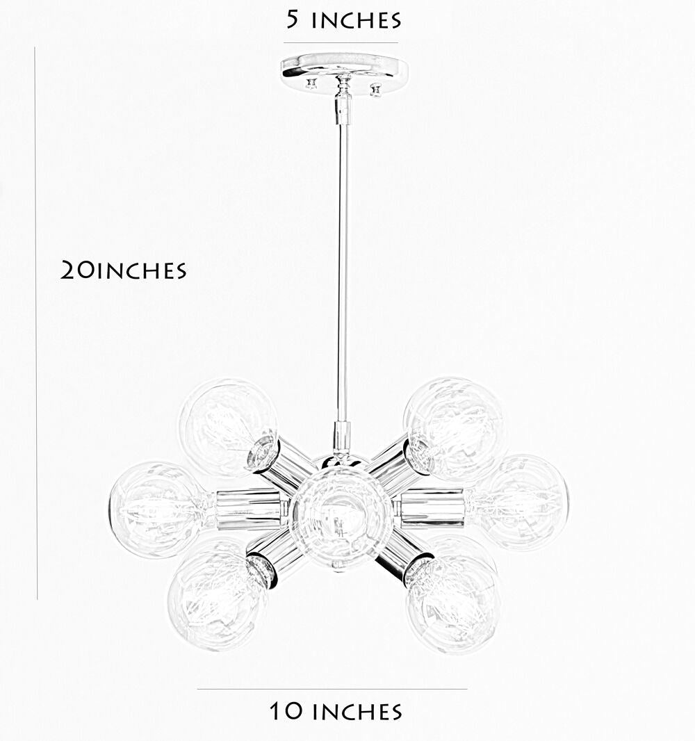 Modern Chrome Brass Hanging Ceiling Sputnik Chandelier with 12 Arms