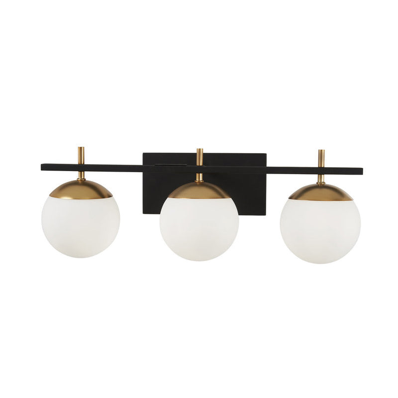 Modern Brass 3 Light Glass Globe Wall Sconce