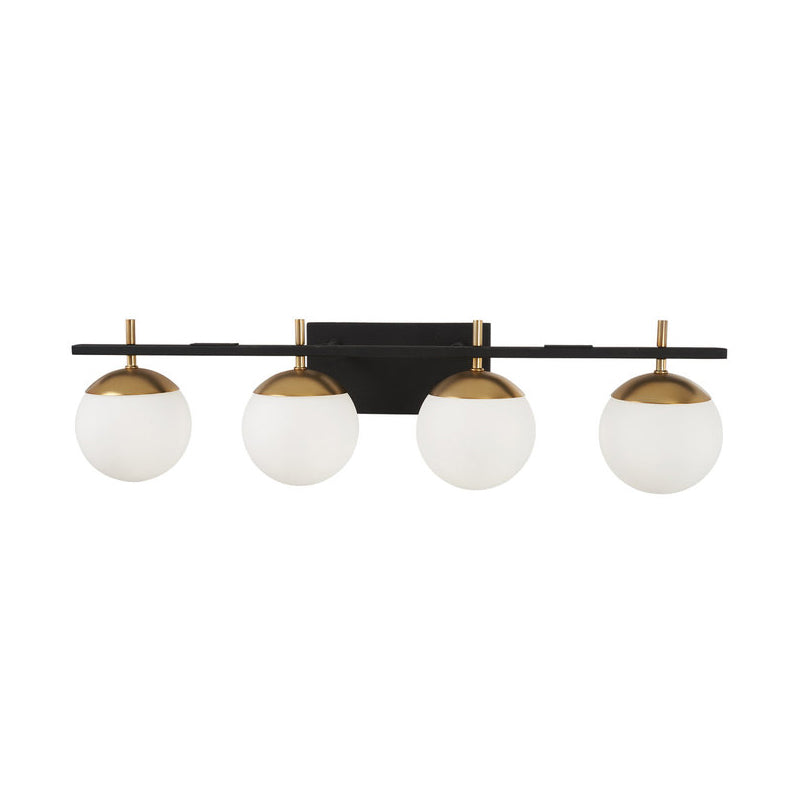 Modern Brass 4 Light Glass Globe Wall Sconce