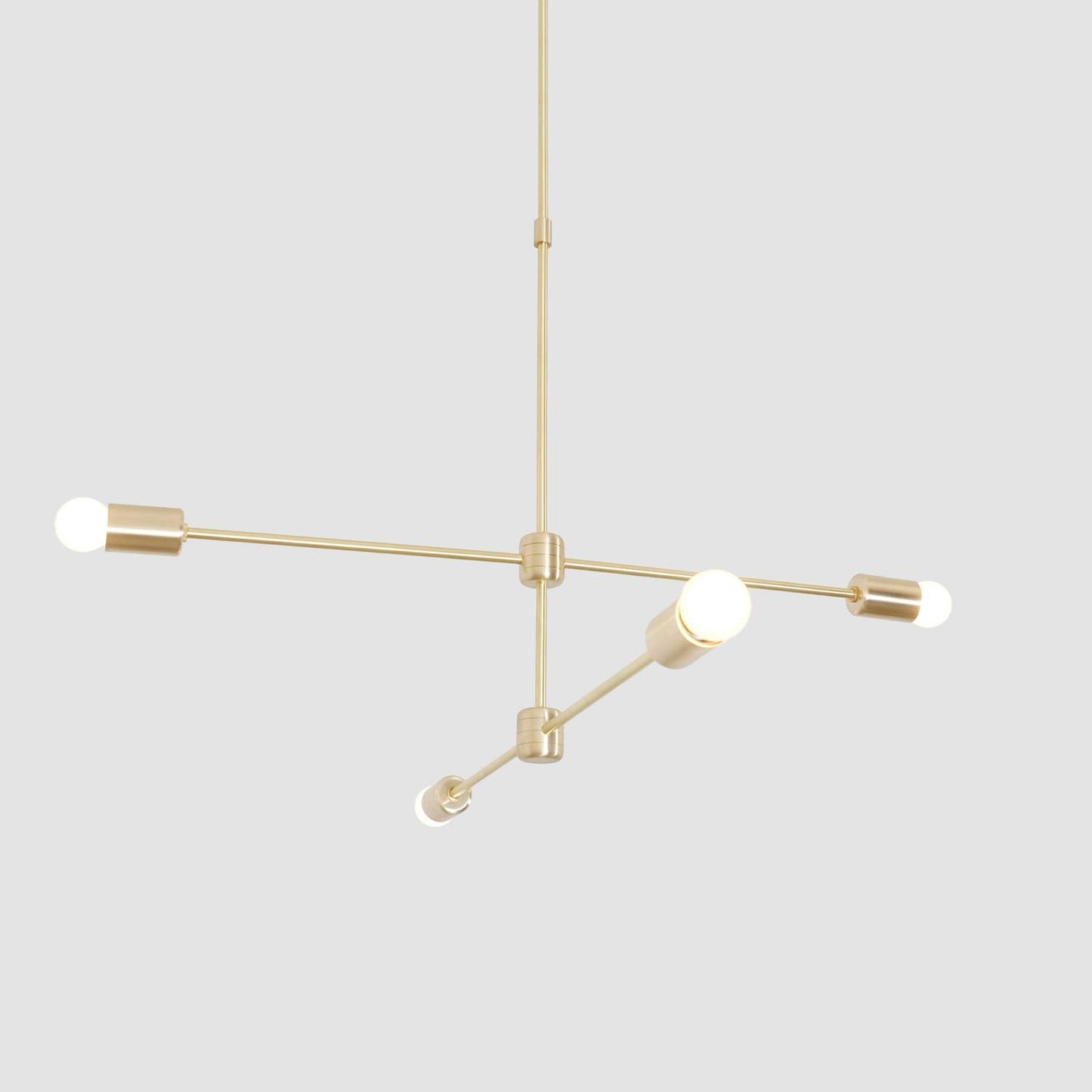 Modern Brass 4 Arm Sputnik Chandelier Light Fixture