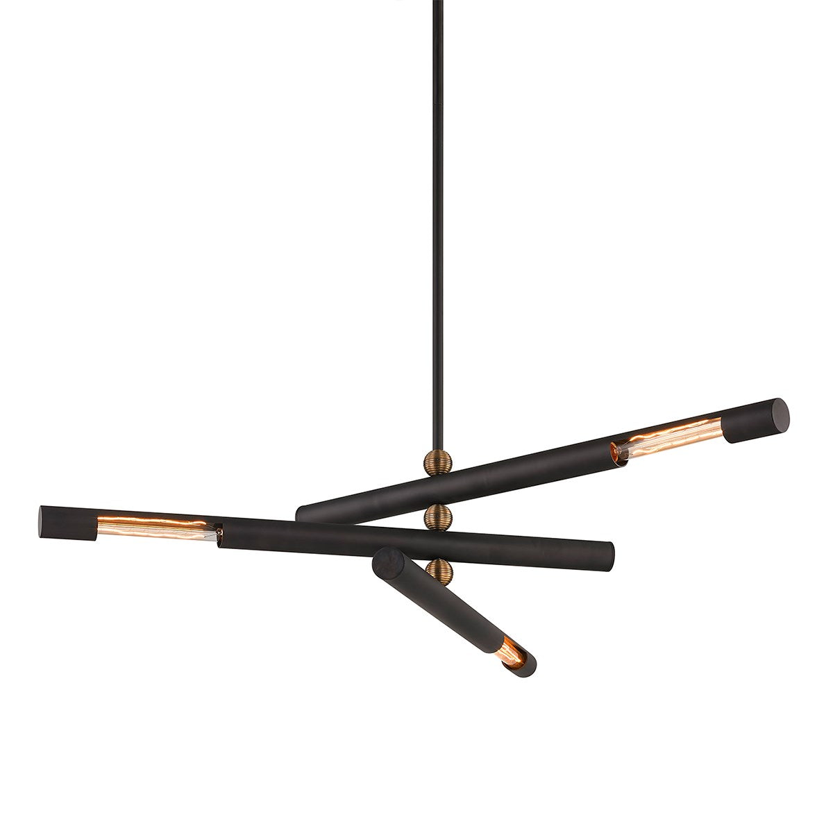 Hendrix 3-Light Sputnik Chandelier - Black Brass