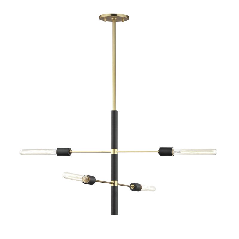 Candice 4-Light Sputnik Modern Linear Chandelier