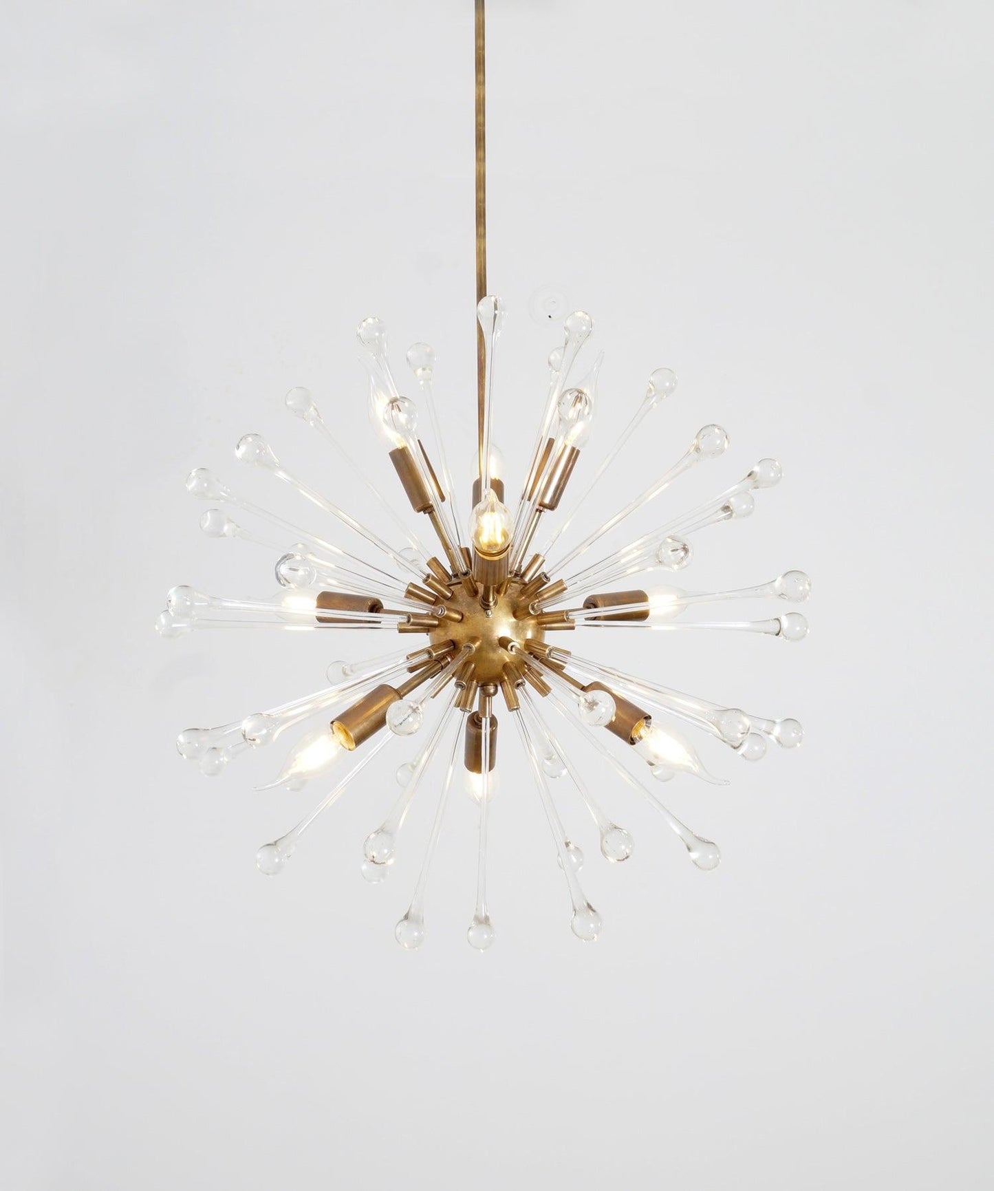 Hand Blown Italian Murano Glass Crystal Dandelion Chandelier
