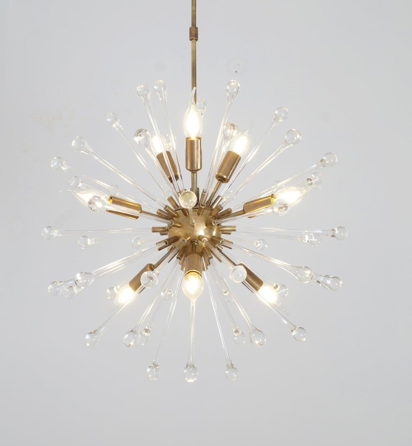 Hand Blown Italian Murano Glass Crystal Dandelion Chandelier
