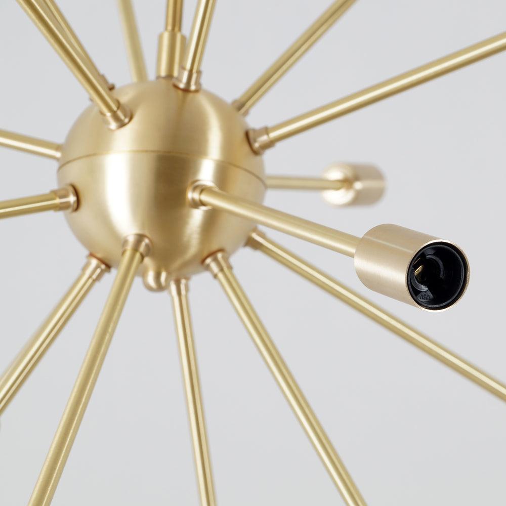 Modern Brass 16 Arms Round Sputnik Chandelier