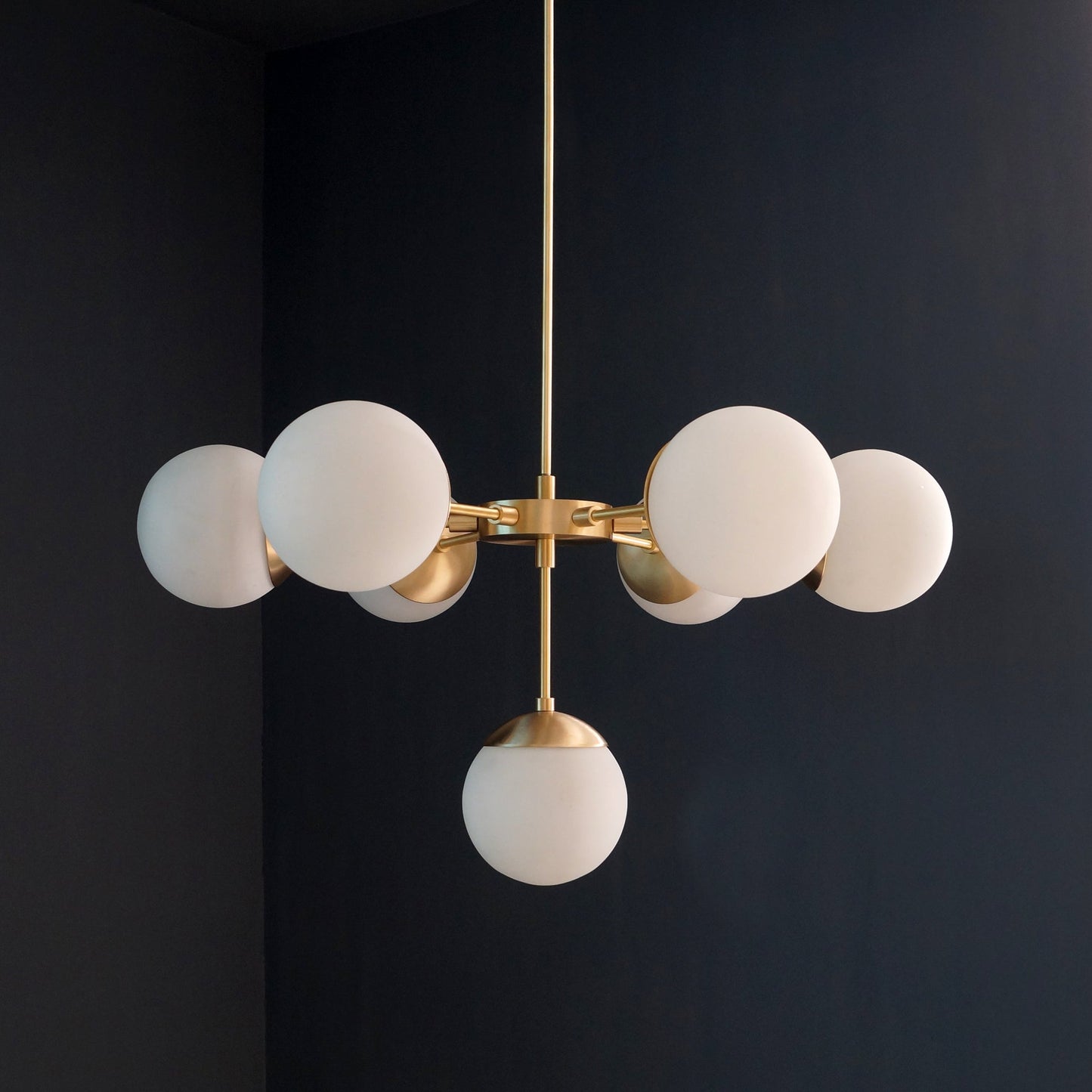 Modern Brass 7 Lights Globe Chandelier Light Fixture