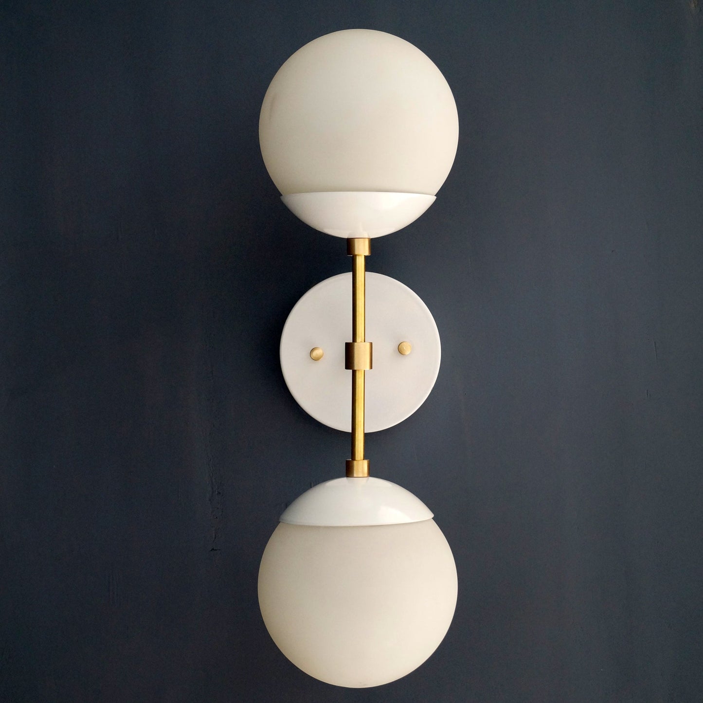 Modern Brass 2 Lights Armed Glass Globes Wall Sconce