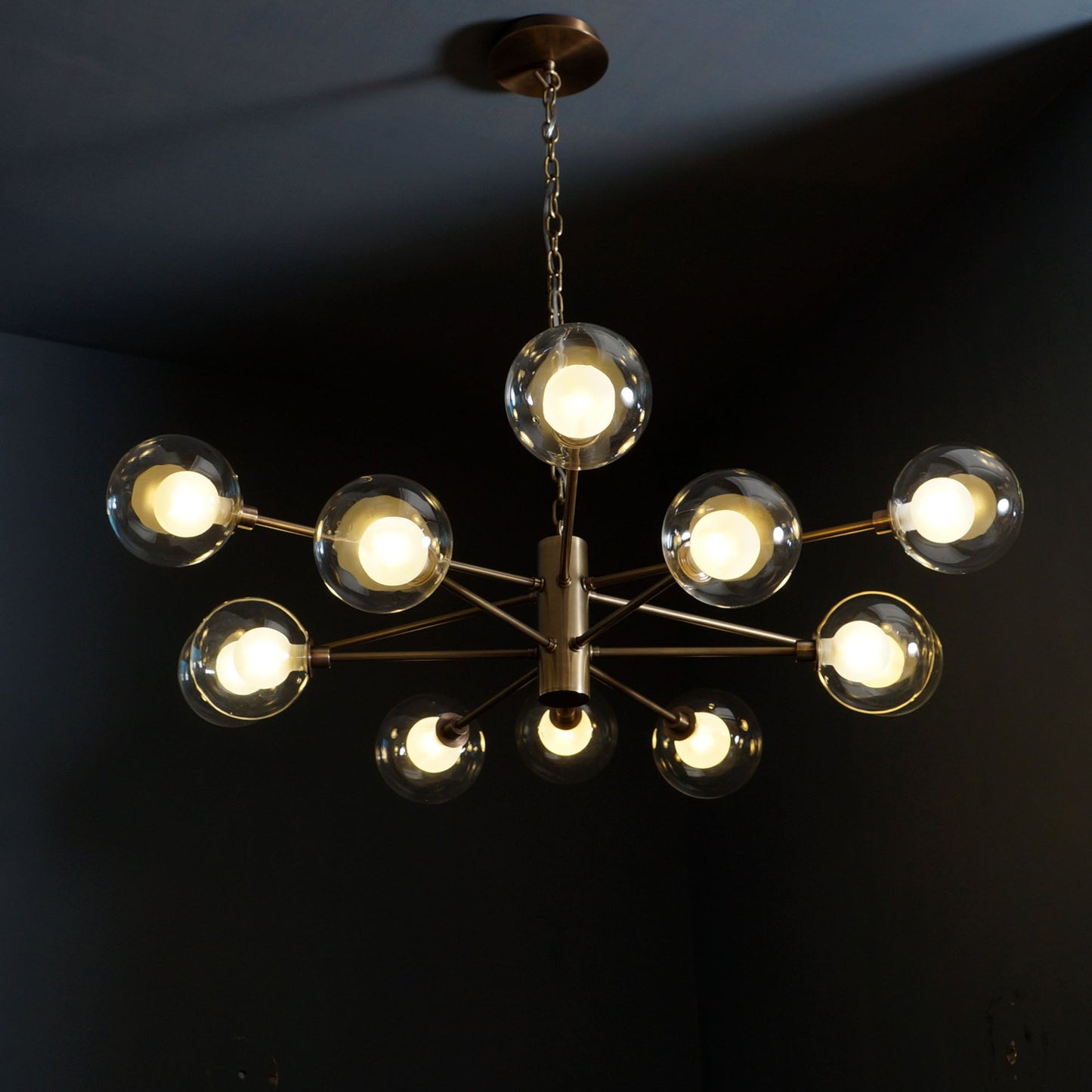 Karrington 12 Light Modern Brass Sputnik Chandelier Fixture