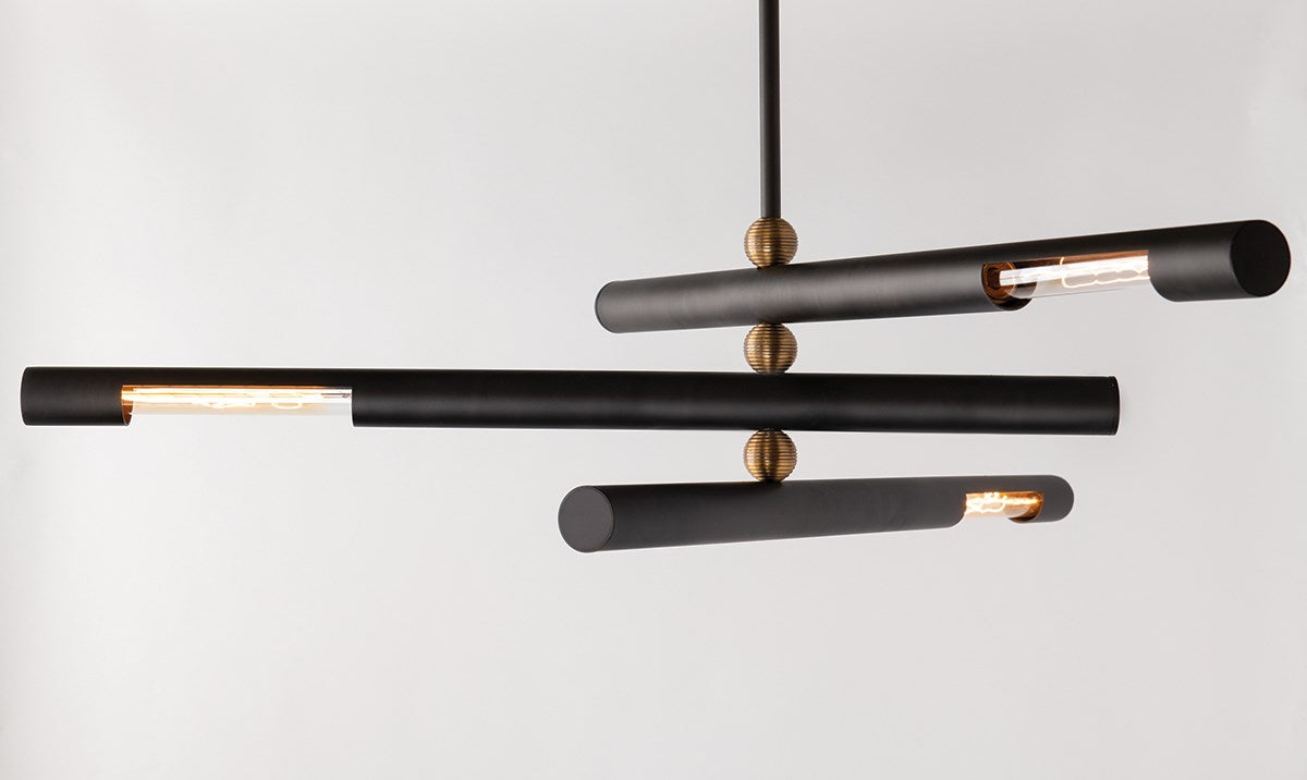 Hendrix 3-Light Sputnik Chandelier - Black Brass