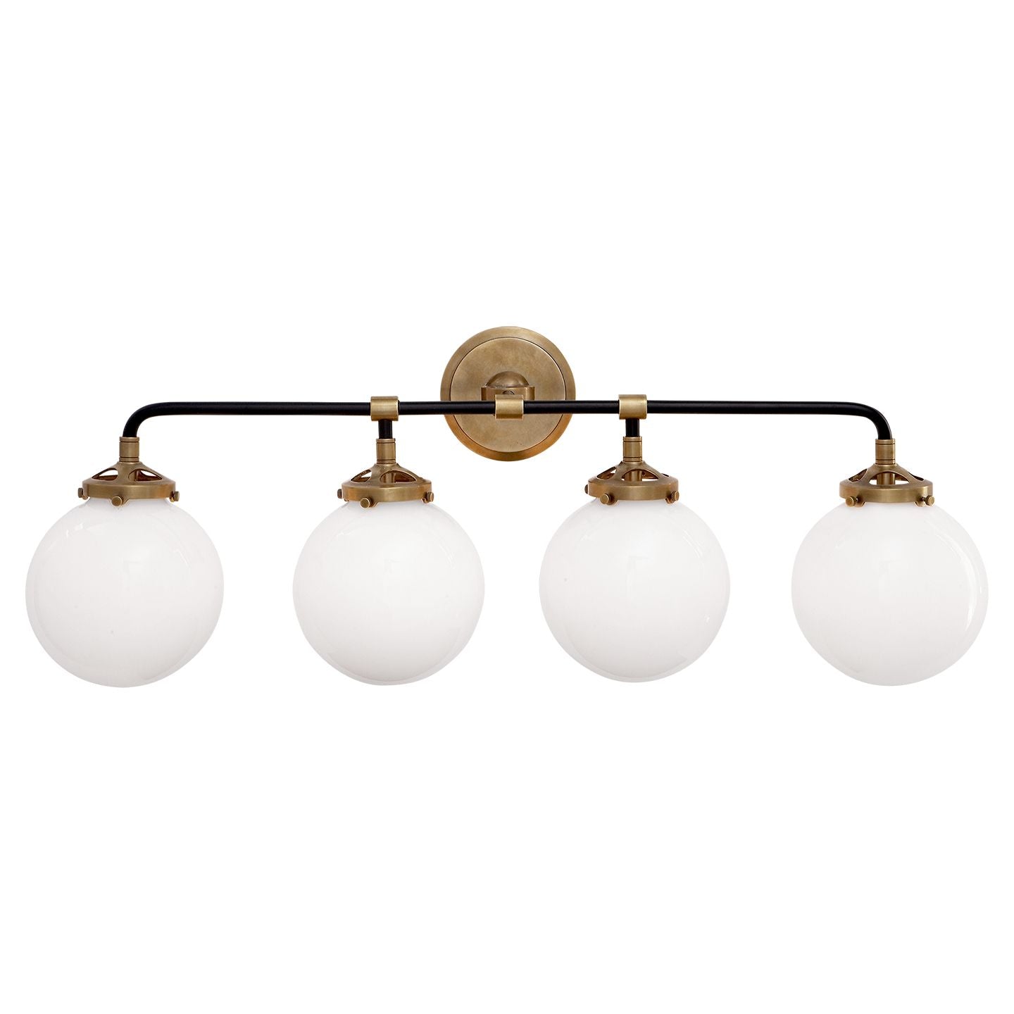 Modern Brass 4 Light Glass Globe Wall Sconce