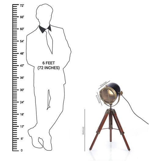 Brass Finish Rustic Tripod Table Lamp