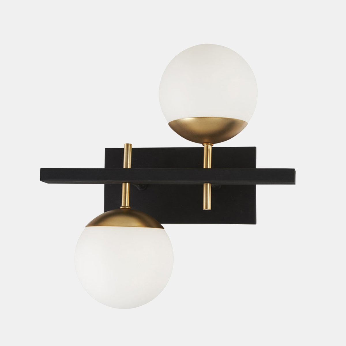 Modern Brass Double Globe Wall Sconce