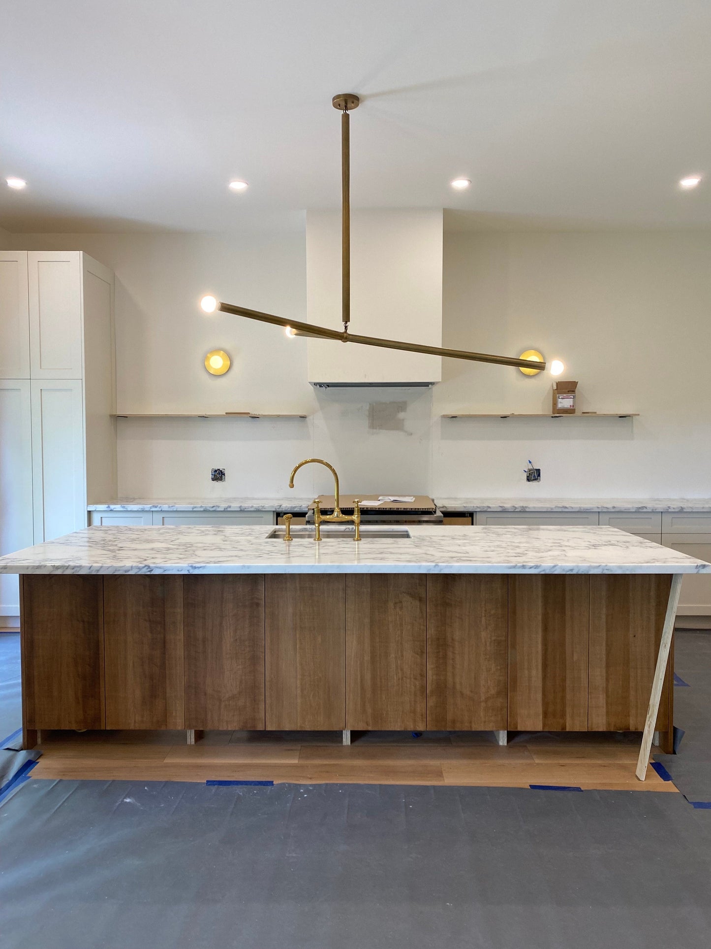 Arrow Larger Brass Pendant Chandelier