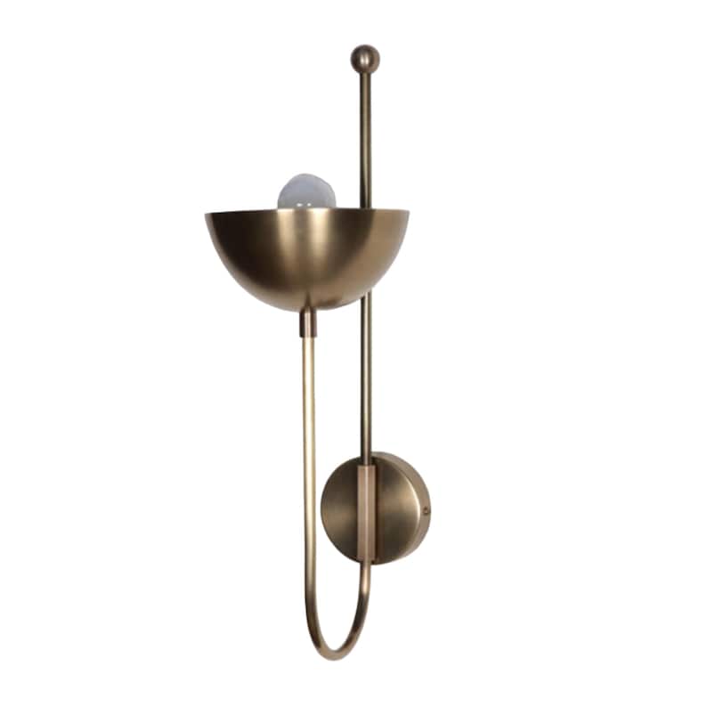 Handmade Sputnik Single Light Half Brass Dome Sconce Wall Lamp Beside Wall Lamp