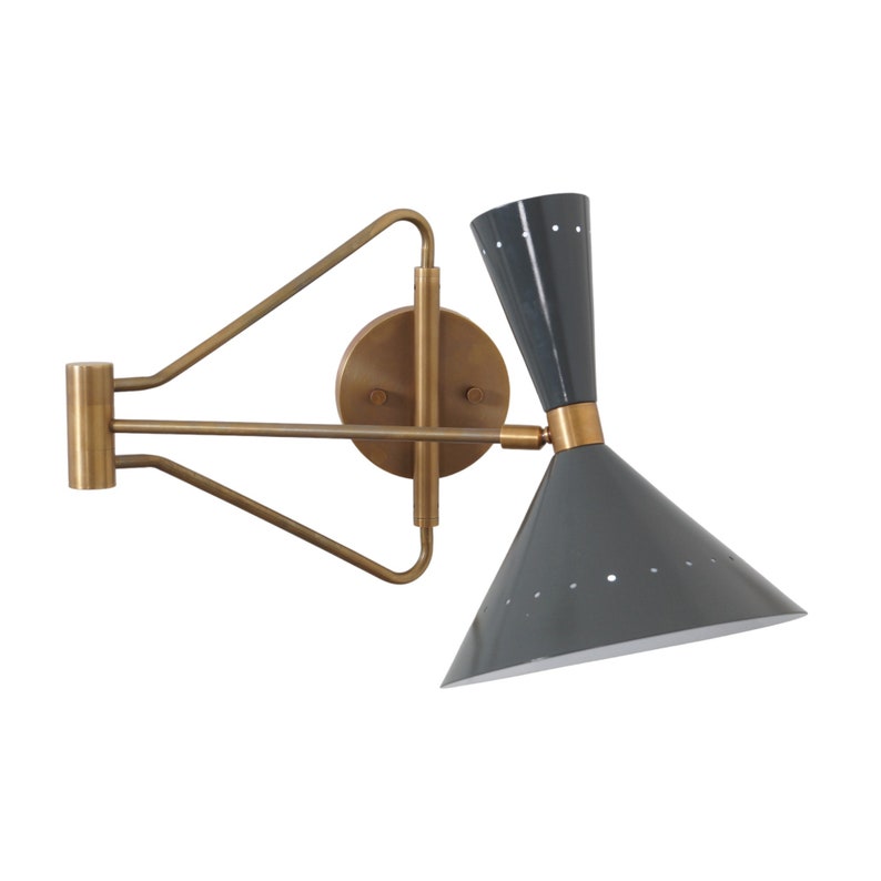 Italian Style Sputnik Pivot Articulated Arm Brass Bedside Wall Lamp Sconce Fixture