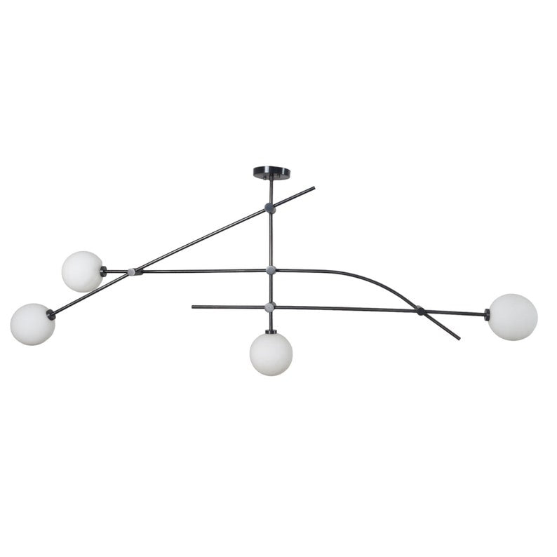 Mid Century Sputnik Five Globe Linear Chandelier Modern Handmade Brass Chandelier Ceiling Light Fixture