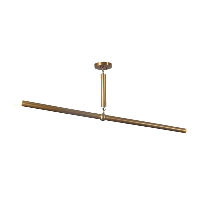 Mid Century Sputnik Two Arm Light Linear Chandelier Modern Handmade Brass Chandelier Ceiling Light Fixture