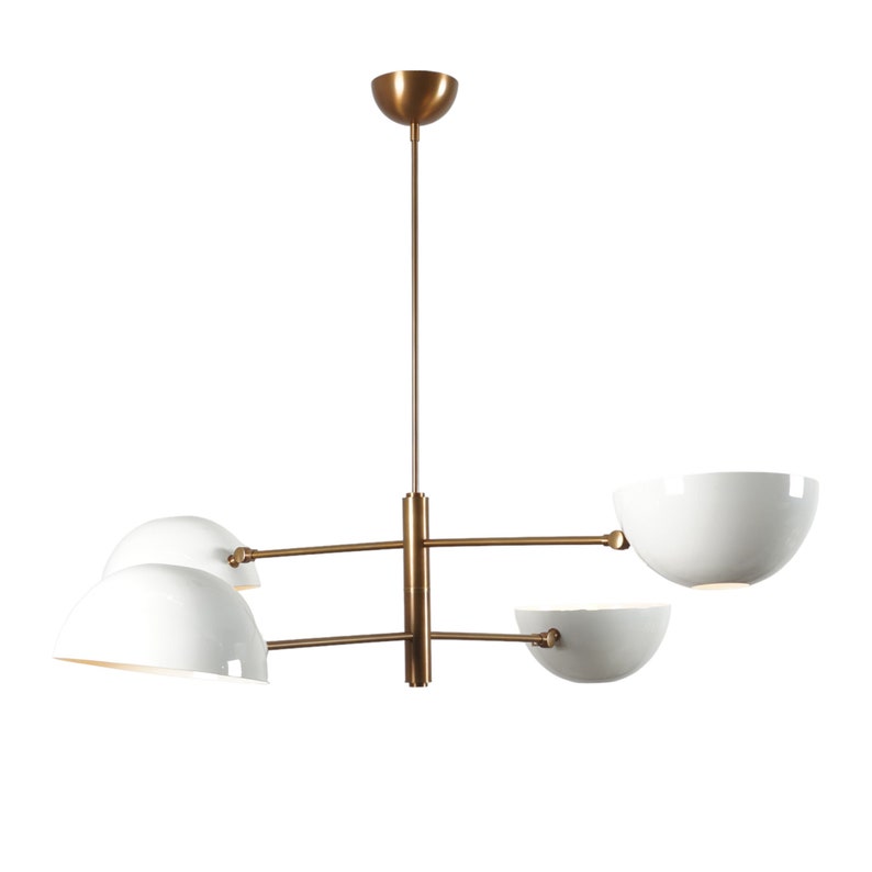 4 Light Pendant Mid Century Modern Raw Brass Sputnik chandelier light Fixture