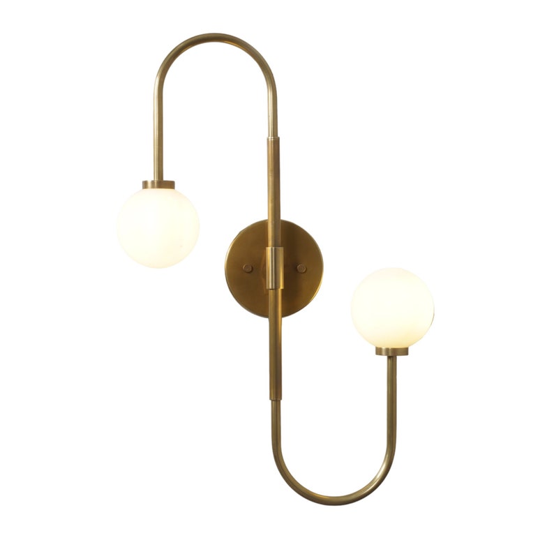 Handmade Double Light Globe Sputnik Brass Sconce Wall Lamp Beside Wall Lamp