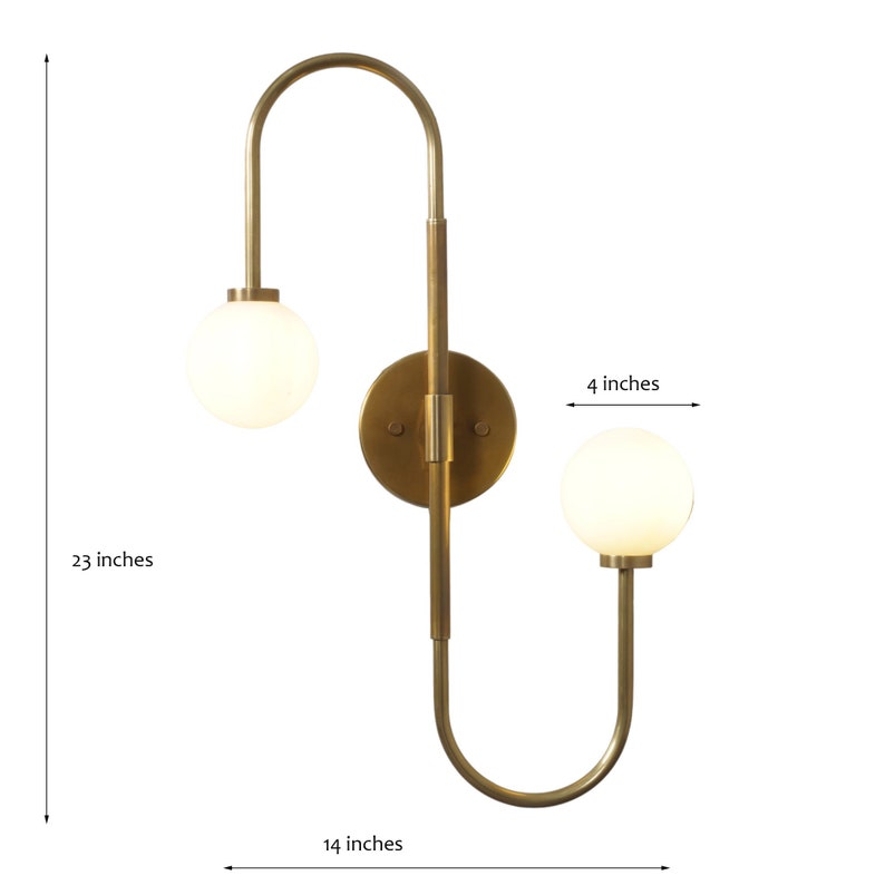 Handmade Double Light Globe Sputnik Brass Sconce Wall Lamp Beside Wall Lamp