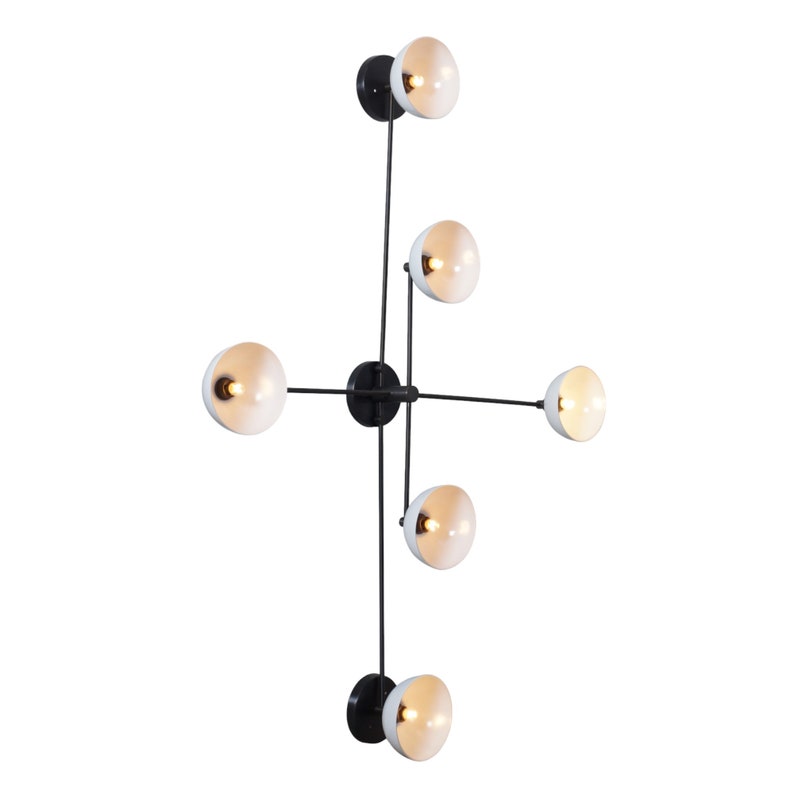 6 Light Half Dome Shade Brass Sputnik Ceiling Flush Mount Wall Lamp Flush Mount Fixture
