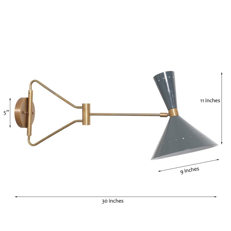 Italian Style Sputnik Pivot Articulated Arm Brass Bedside Wall Lamp Sconce Fixture