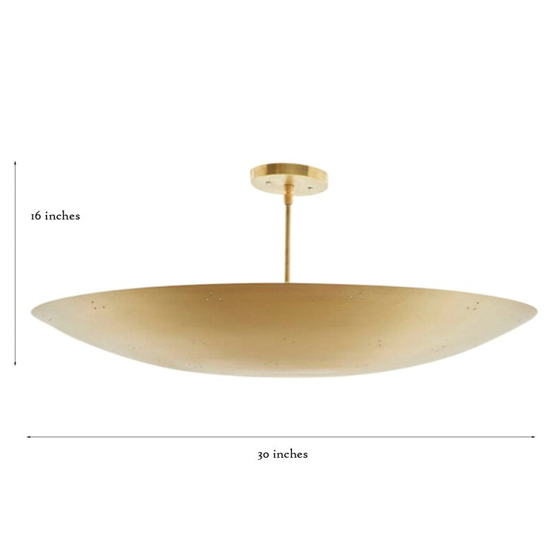6 Light Brass Perforated Pendant Chandelier Light Fixture Handmade Brass Sputnik Chandelier Ceiling Pendant