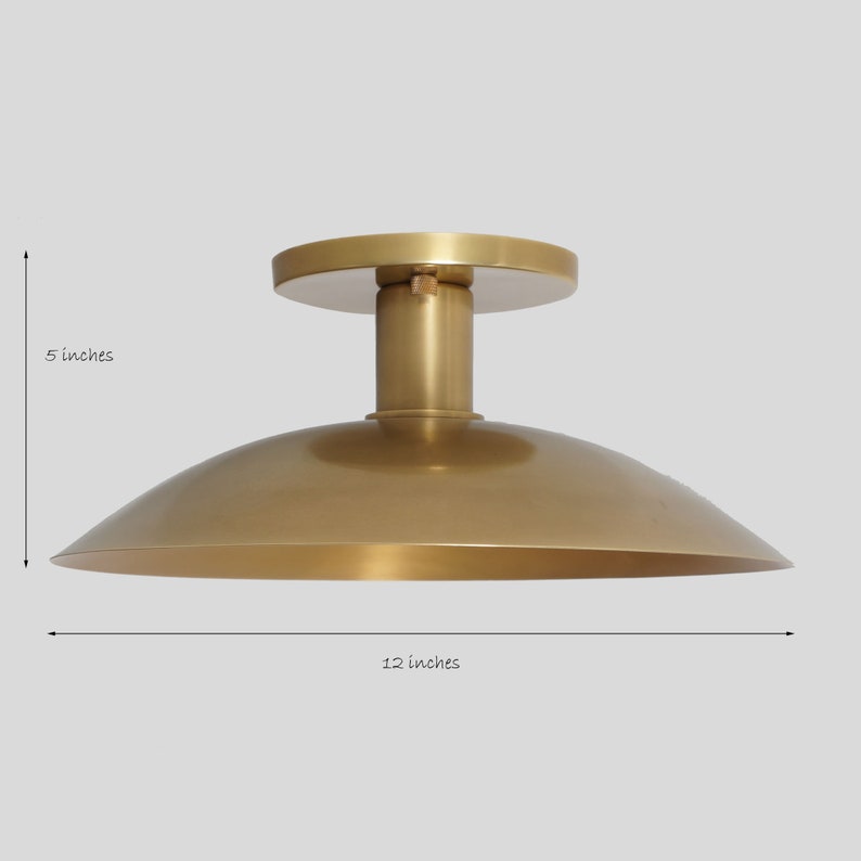 Single Light Disk Shade Brass Sputnik Ceiling Flush Mount Wall Lamp Flush Mount Fixture