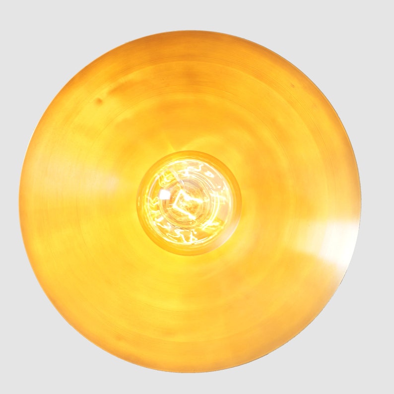 Single Light Disk Shade Brass Sputnik Ceiling Flush Mount Wall Lamp Flush Mount Fixture