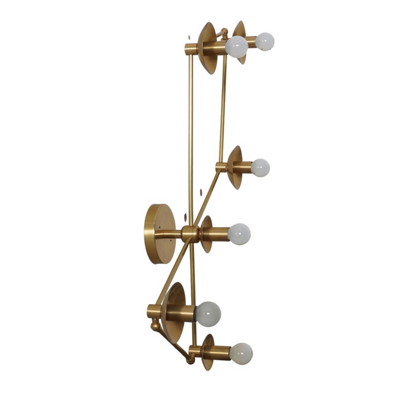 Six Light Handmade Brass Sputnik Wall Lamp Bedside Wall Sconce