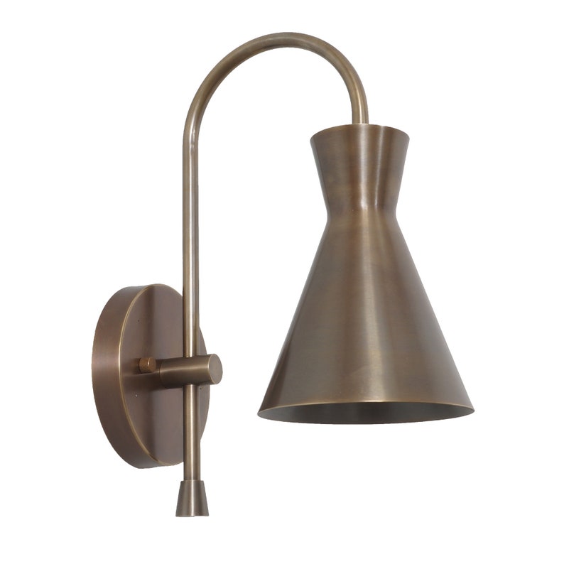 Single Light Shade Sputnik Patina Brass Wall Lamp Beside Wall Sconce Handmade Brass Wall Sconce
