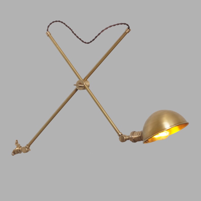 Handmade Swing Arm Articulated Wall Lamp - Stilnovo Style Brass Wall Sconce