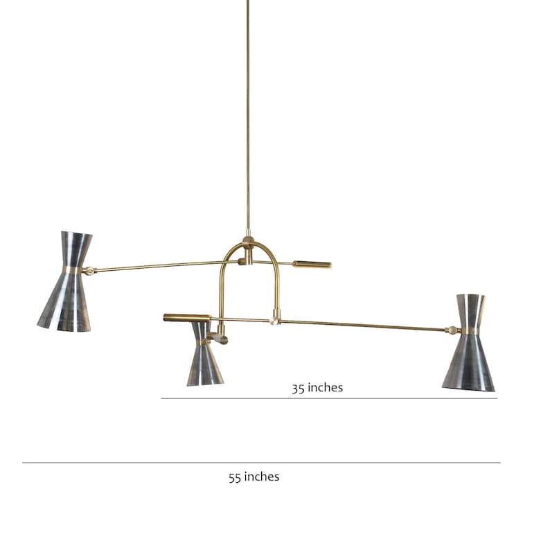 Mid Century Brass Sputnik Suspension Ceiling Chandelier Modern Handmade Brass Three Arm Chandelier Ceiling Light Fixture