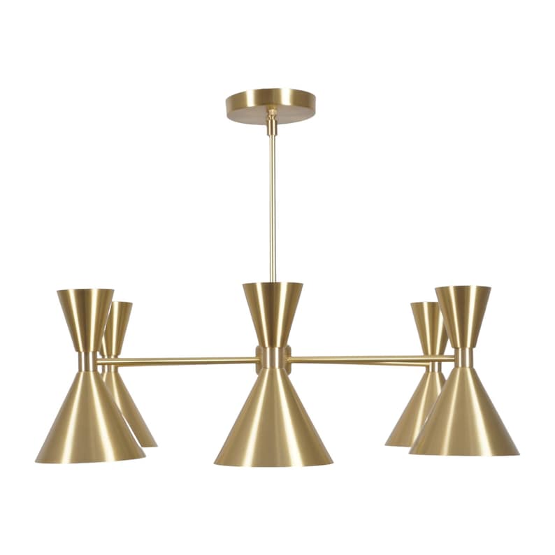 Mid Century Sputnik Chandelier Modern Handmade Brass 6 Lights Chandelier Ceiling Light Fixture